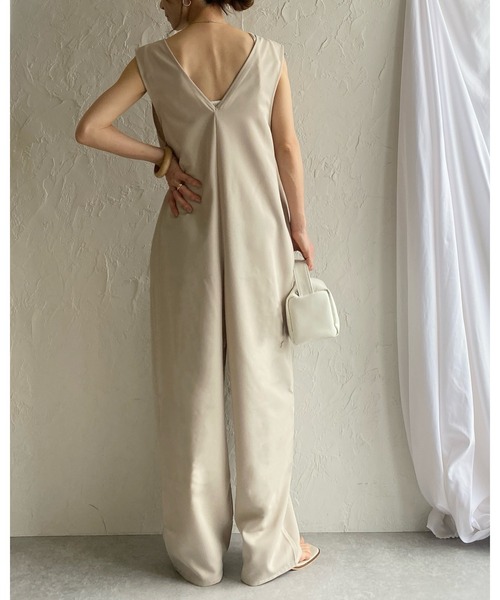 She's Closet サロペット オーバーオール 深Vネックノースリーブ