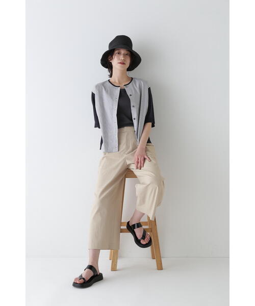 human woman カーディガン 布帛コンビニット レディース