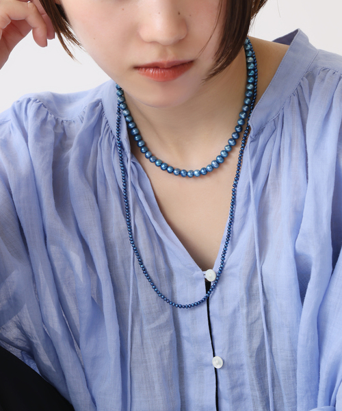 Lilas ネックレス インディゴパール3mm60cmネックレス K10 レディース Lilas ネックレス インディゴパール3mm60cmネックレス K10 レディース
