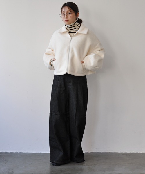 maisondedolceメゾンドルチェ袖ボリュームジャンバーショート丈ブルゾン maisondedolceメゾンドルチェ袖ボリュームジャンバーショート丈