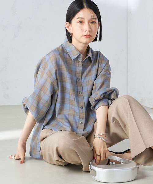 ブラウス シャツ 「洗える」SHEER チェック シャツ ブラウス レディース 洗える】SHEER チェック シャツ ブラウス / J.PRESS LADIES S