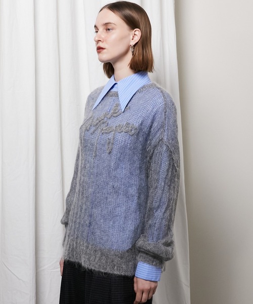 【試着のみ】PERVERZE Teddy knit Coatモヘアニット22AW PRANK PROJECT ニット セーター シアーモヘアロゴニット / Sheer
