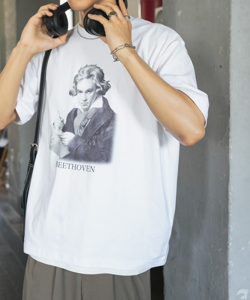 近年モデル テレサバンビューレン ペイント柄 アシンメトリー シャツ 日本製 M BEN DAVIS（ベンデイビス）】1/2 ZIP S/S SHIRT / シャツ