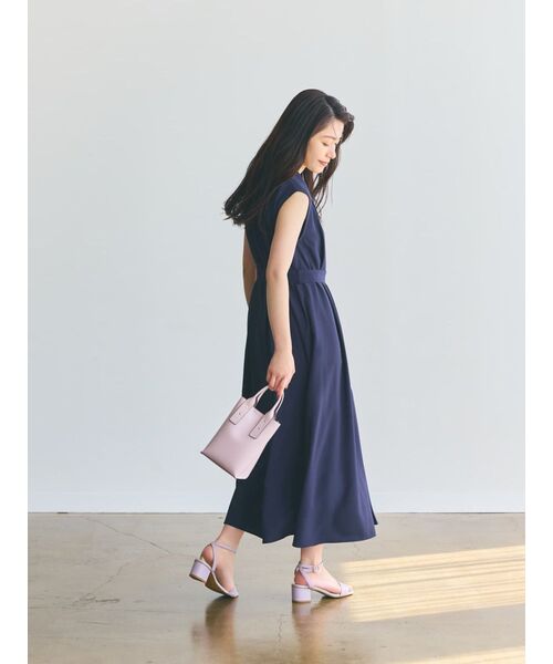 ワンピース テーラーカラージレワンピース「低身長・小柄女性