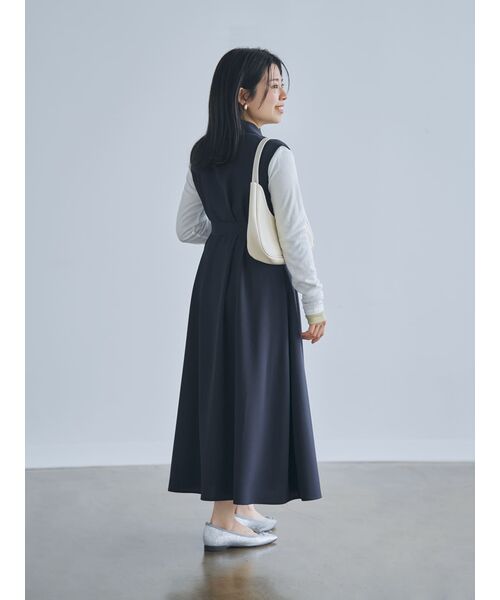 COHINA テーラーカラー　ジレワンピース　ネイビー　美品 COHINA テーラーカラー ジレワンピース ネイビー 美品 - メルカリ