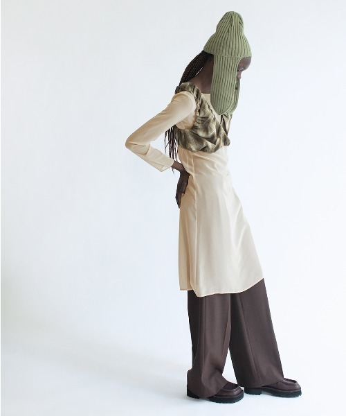 pleats shaggy vestラインヴァンドleinwande