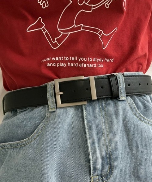 CELENA BEATS ベルト スクエアバックル太幅レザーボリュームベルト