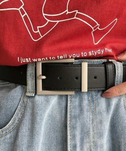 CELENA BEATS ベルト スクエアバックル太幅レザーボリュームベルト