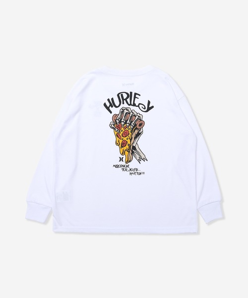 超希少　Hurleyハーレー　ビックロゴ　VネックロングTシャツ　ストレッチ　白 Hurley tシャツ 「Hurley/ハーレー」キッズロングTシャツ バック