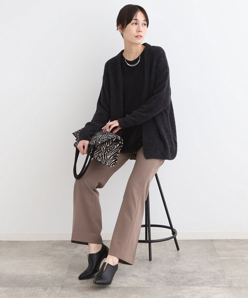 INDIVI カーディガン 「エアリー」ブークレカーディガン