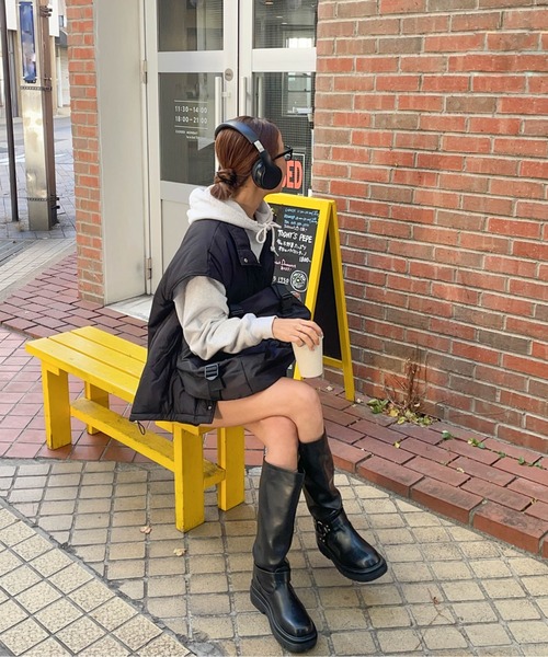 ブーツ ローヒールエンジニアロングブーツ レディース : ZOZOTOWN