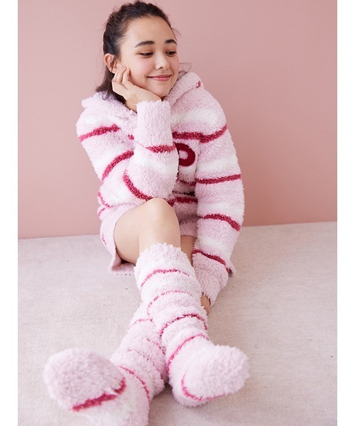 gelatopiqué もこもパーカー 靴下 ボーダー gelatopiqué パーカー 靴下