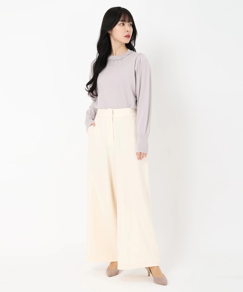 美品　ストロベリーフィールズ　ワイドパンツ ストロベリーフィールズ STRAWBERRY FIELDS ストレートワイド