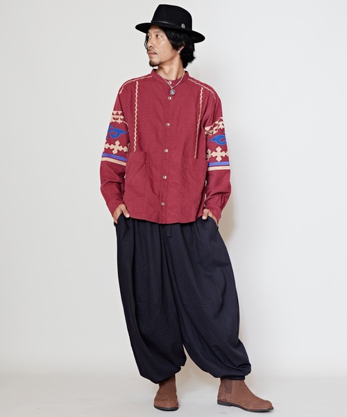 チャイハネ（CAYHANE） シャツ 「チャイハネ」ロギータ刺繍MEN'Sバンド