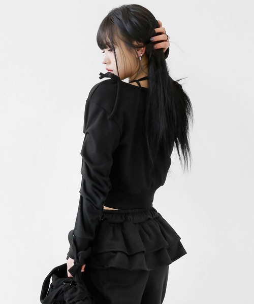 minsobi tシャツ ルーズフィットドローストリングカットソー