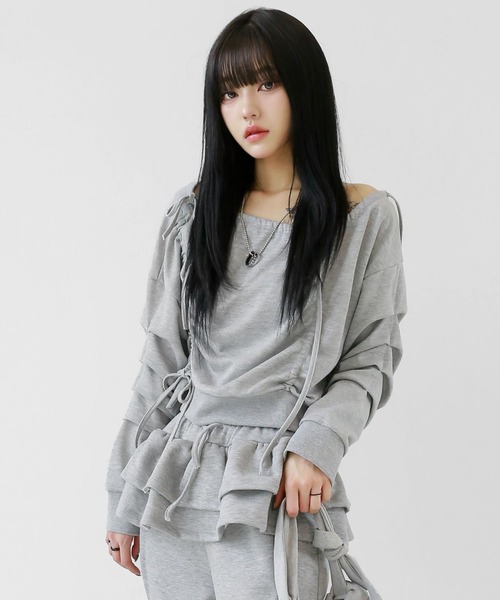 minsobi tシャツ ルーズフィットドローストリングカットソー