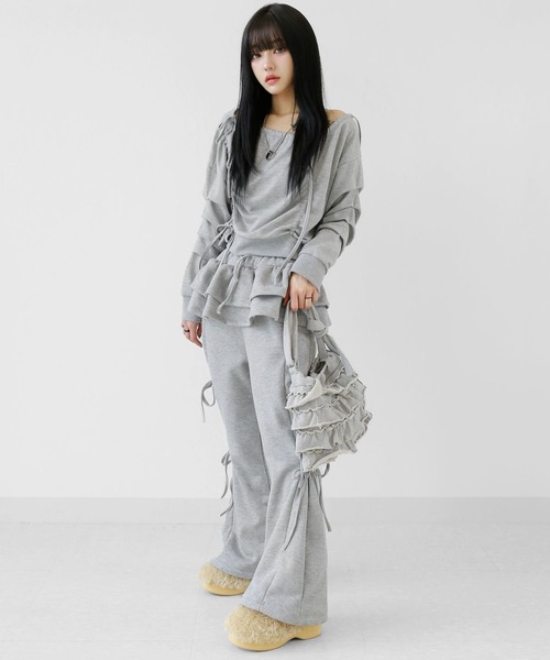 minsobi tシャツ ルーズフィットドローストリングカットソー