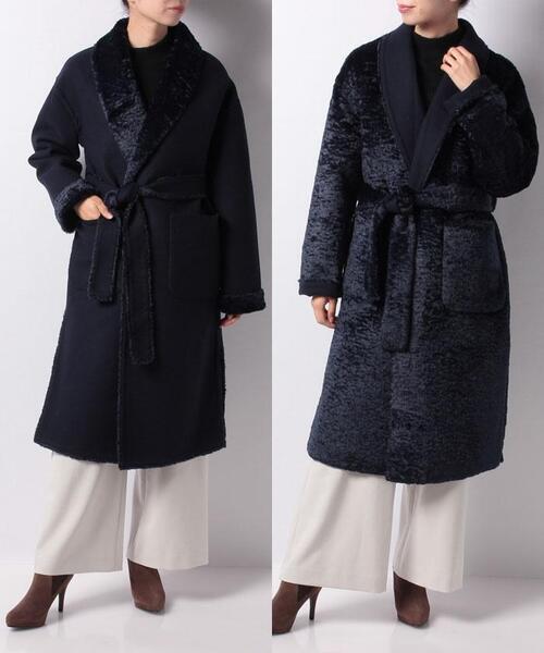 「en recre」 コート 2 ダークネイビー レディース_画像2