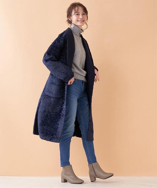 「en recre」 コート 2 ダークネイビー レディース_画像5