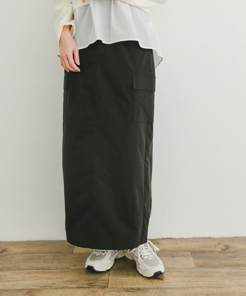 DAZZLE フロントカットワークロングスカート売り切り価格 ITEMS URBANRESEARCH スカート アウトポケットロングスカート