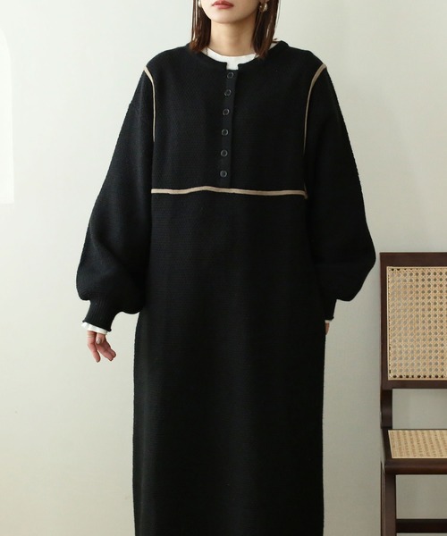 「NOAHL」 ニットワンピース FREE ブラック レディース_画像3