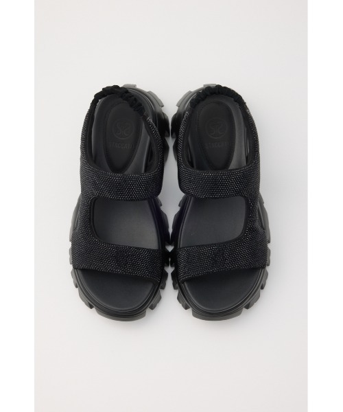 美品 匿名 STACCATO スタッカート サンダル ブラック 23 厚底 STACCATO サンダル コスモスラギッドソールサンダル レディース