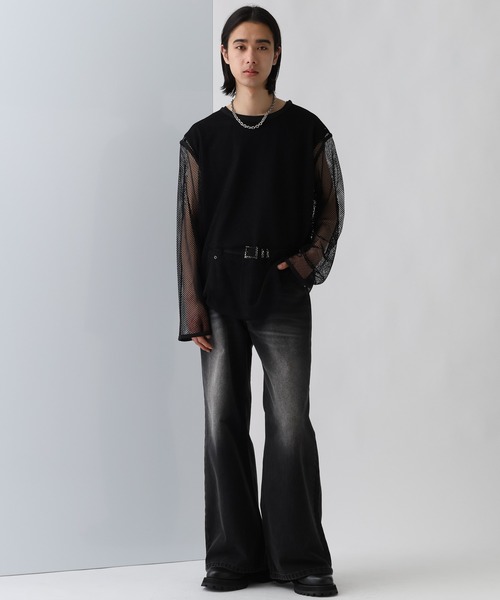 OVERメッシュカットプルオーバー(HARE) HARE tシャツ OVERメッシュカットプルオーバー(HARE) メンズ