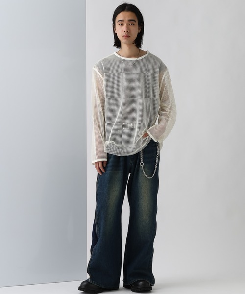 OVERメッシュカットプルオーバー(HARE) HARE tシャツ OVERメッシュカットプルオーバー(HARE) メンズ