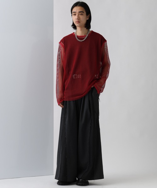 OVERメッシュカットプルオーバー(HARE) HARE tシャツ OVERメッシュカットプルオーバー(HARE) メンズ