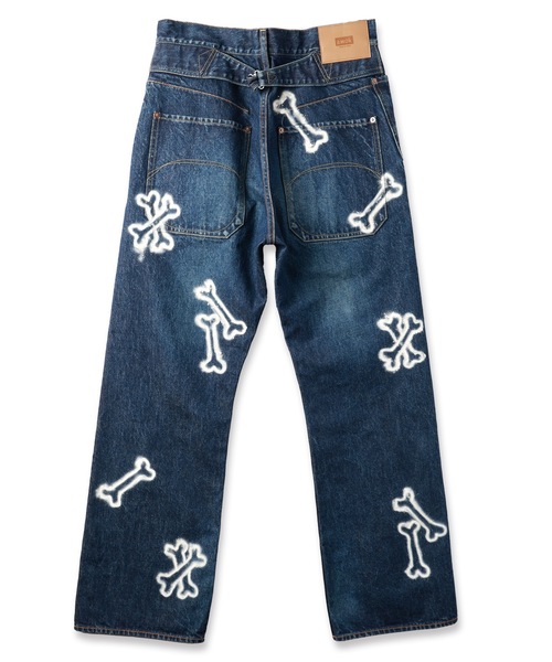 ワイドパンツ ジーンズ HAND PAINTING DENIM PANTS メンズ レディースの画像