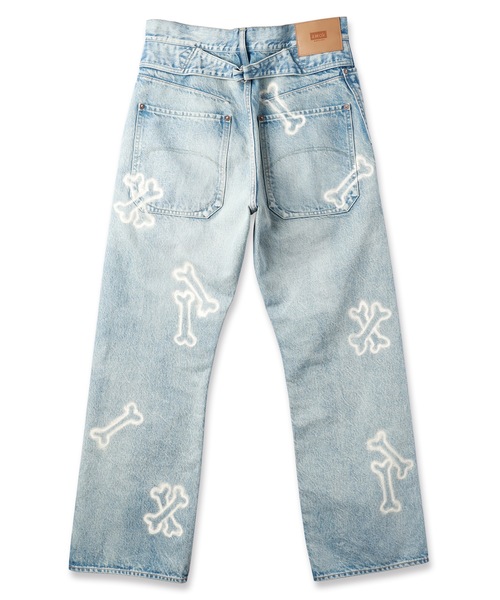 ワイドパンツ ジーンズ HAND PAINTING DENIM PANTS メンズ レディースの画像