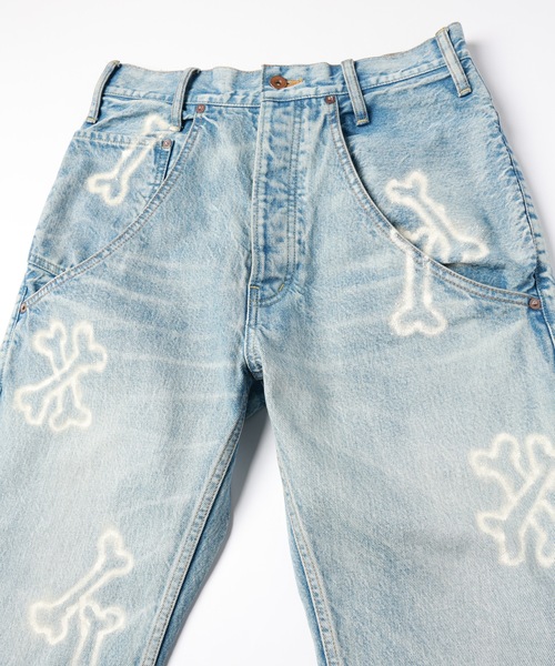 ワイドパンツ ジーンズ HAND PAINTING DENIM PANTS メンズ レディースの画像