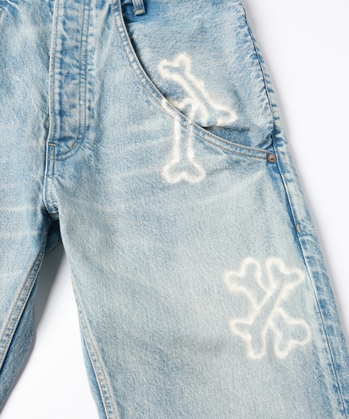 ワイドパンツ ジーンズ HAND PAINTING DENIM PANTS メンズ レディースの画像