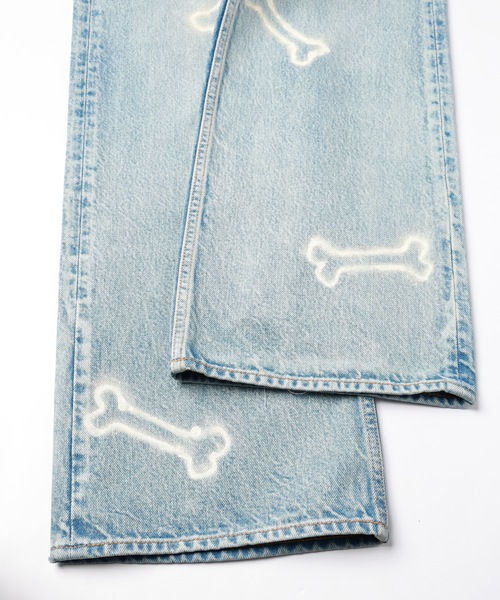 ワイドパンツ ジーンズ HAND PAINTING DENIM PANTS メンズ レディースの画像