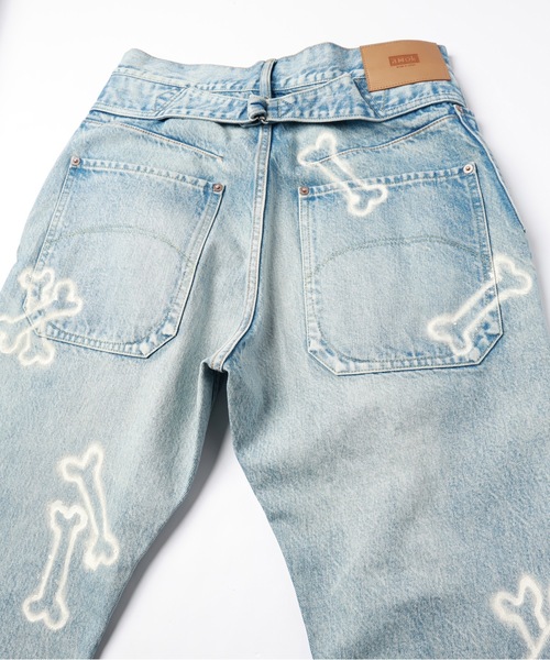 ワイドパンツ ジーンズ HAND PAINTING DENIM PANTS メンズ レディースの画像