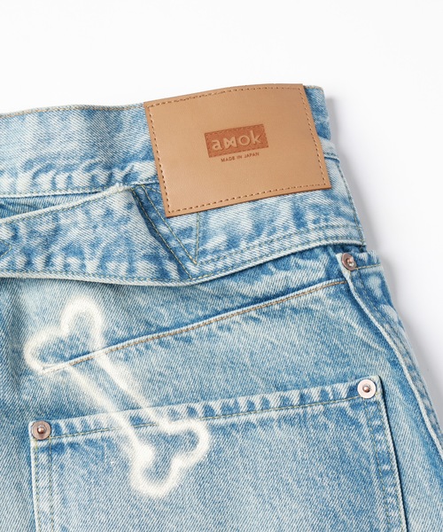ワイドパンツ ジーンズ HAND PAINTING DENIM PANTS メンズ レディースの画像
