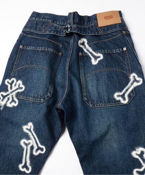 ワイドパンツ ジーンズ HAND PAINTING DENIM PANTS メンズ レディースの画像