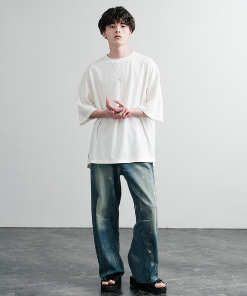 DIOR グレー Vネック 半袖シャツ　サイズXL セール】オーバーサイズ レギュラーカラーストレッチ長袖シャツ