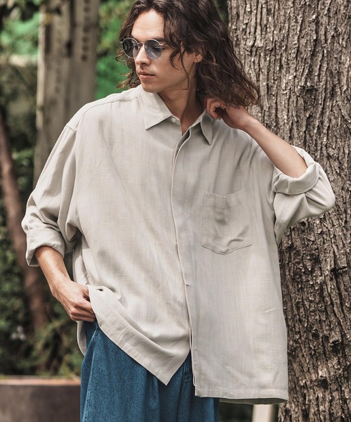 CAMBIO（カンビオ） シャツ ms6055-Linen Rayon Fly Front 3-4 Sleeve