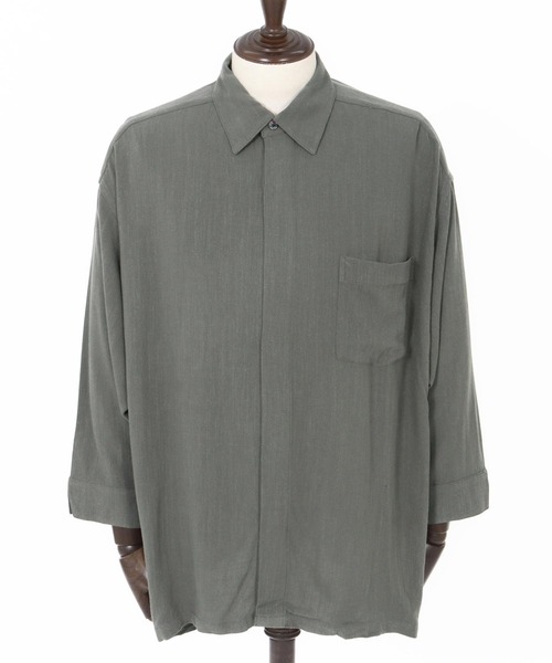 CAMBIO（カンビオ） シャツ ms6055-Linen Rayon Fly Front 3-4 Sleeve