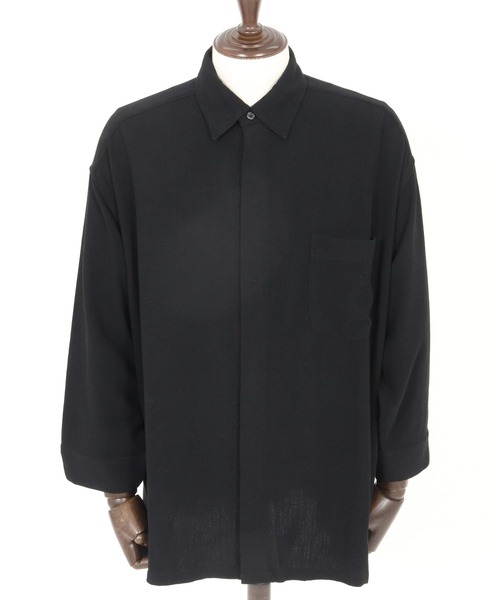 CAMBIO（カンビオ） シャツ ms6055-Linen Rayon Fly Front 3-4 Sleeve
