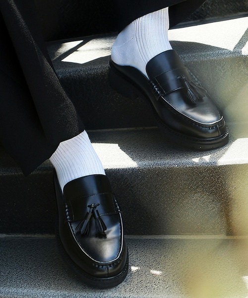 ローファー 牛革 +4.0cm タンクソール タッセルローファー ミュール / London Shoe Make Oxford and Derby 9014 メンズ