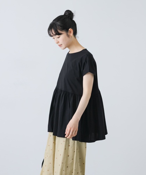 かぐれ tシャツ ウエストギャザーフレンチプルオーバー