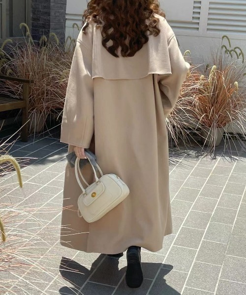 「emi+」 ノーカラーコート M ベージュ レディース_画像5