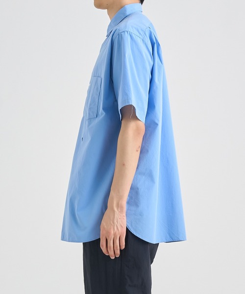 トップス nanamica Regular Collar Wind Shirt S nanamica / ナナミカ | Regular Collar Stripe Wind Shirt - Sax
