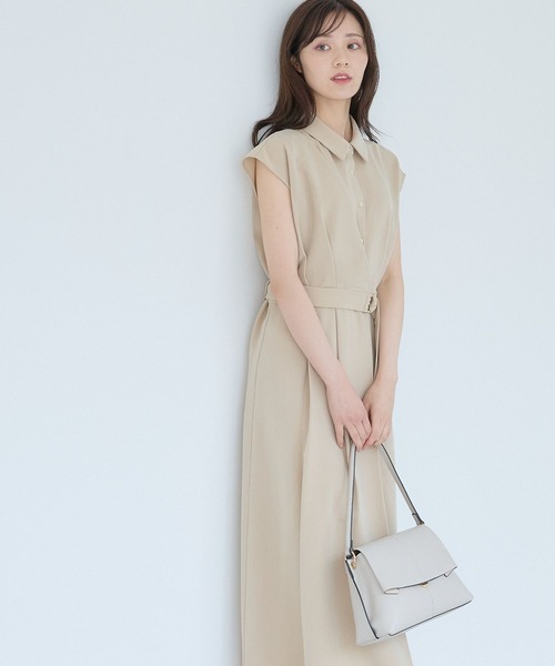 フレンチ風 シャツドレス ロングワンピース アシメ ゆったり Andemiu シャツワンピース アシメカシュクール風フレンチ