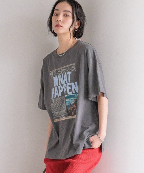 LOWRYS FARM tシャツ NEWS PAPER TEE 576808