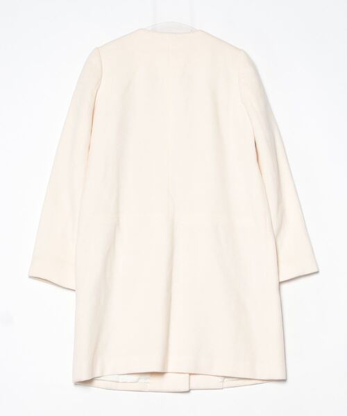 【タグ付き新品】LAISSE PASSEノーカラーコート　ホワイト　38サイズ LAISSE PASSE（レッセパッセ） ノーカラーコート 38 ホワイト