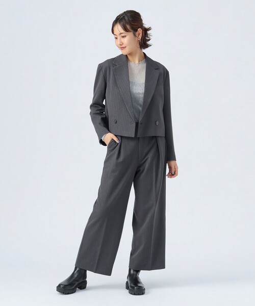 BEAMS GOLFストライプ柄 スラックス パンツ BEAMS HEART（ビームス ハート） スラックス パンツ ラメ ストライプ