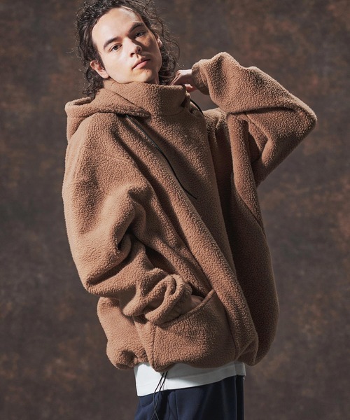 Jih Nunc（ジーヌンク） パーカー mpa3889-ワイドシルエットボアプル